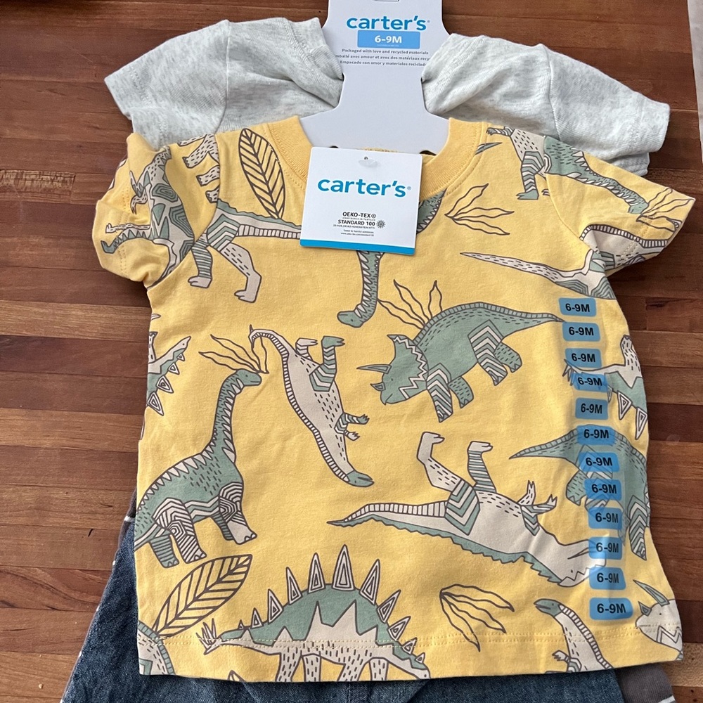 Carter's 4-Piece Dinosaur Tee & Shorts Set